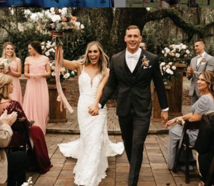 Christina Dressel son Caeleb Dressel and daughter-in-law Meghan Haila at their wedding.